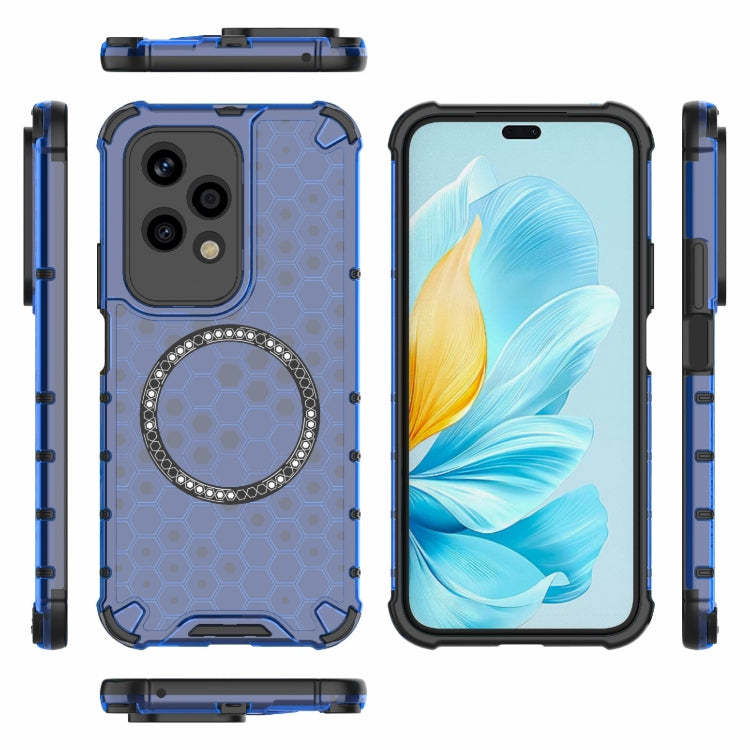 For Honor 200 Lite Global Honeycomb Magnetic Ring Shockproof Phone Case