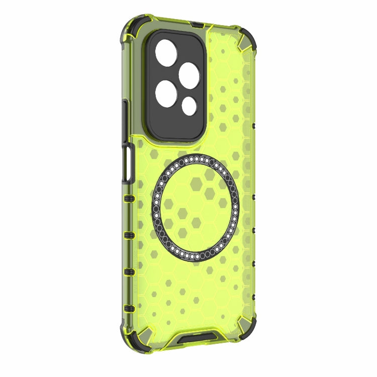 For Honor 200 Lite Global Honeycomb Magnetic Ring Shockproof Phone Case