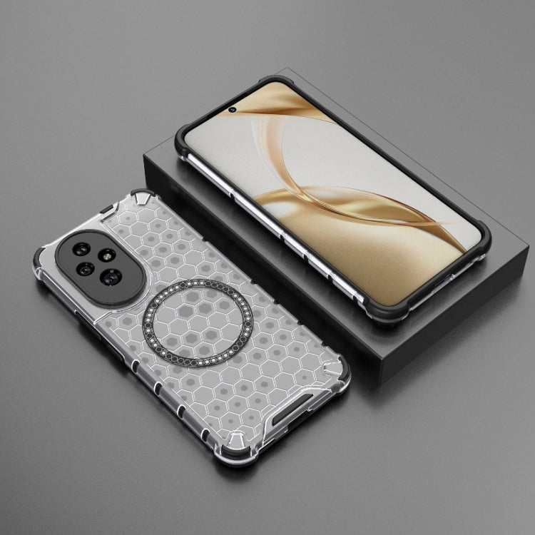 For Honor 200 Honeycomb Magnetic Ring Shockproof Phone Case