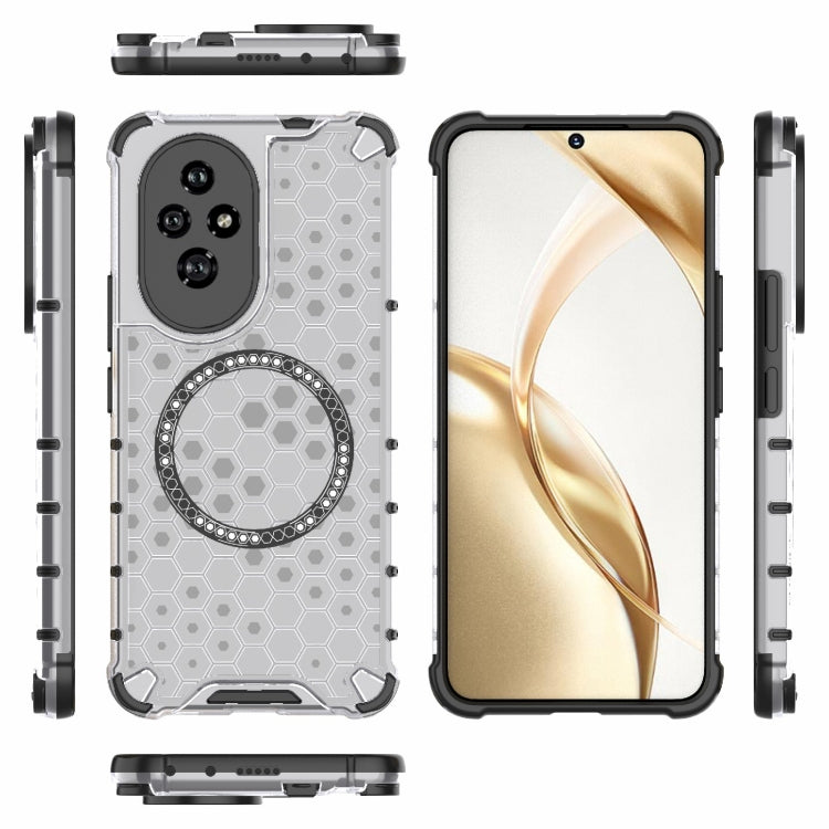 For Honor 200 Honeycomb Magnetic Ring Shockproof Phone Case