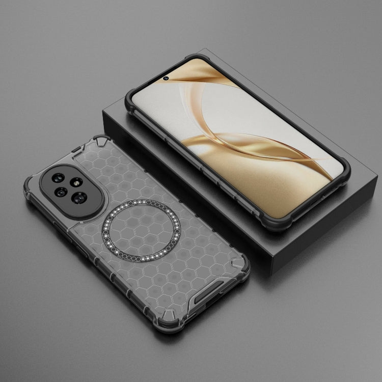 For Honor 200 Honeycomb Magnetic Ring Shockproof Phone Case