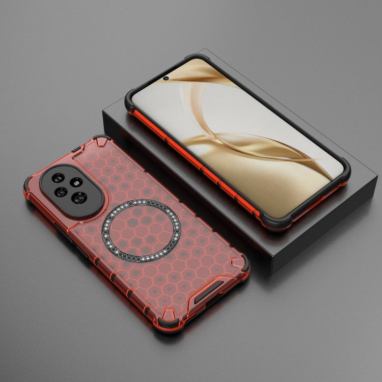 For Honor 200 Honeycomb Magnetic Ring Shockproof Phone Case