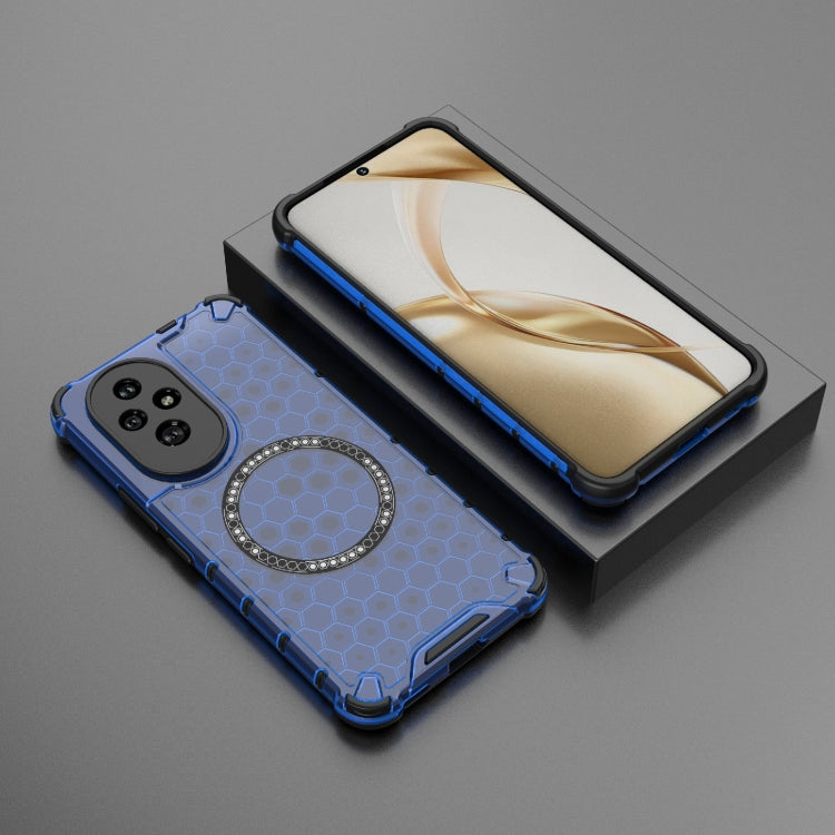 For Honor 200 Honeycomb Magnetic Ring Shockproof Phone Case