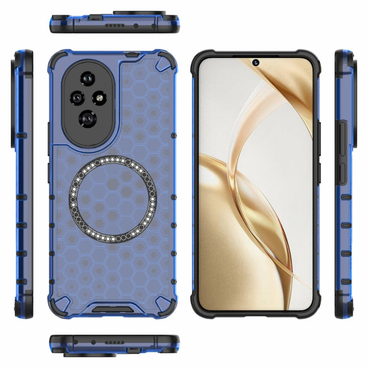 For Honor 200 Honeycomb Magnetic Ring Shockproof Phone Case