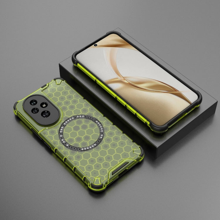 For Honor 200 Honeycomb Magnetic Ring Shockproof Phone Case