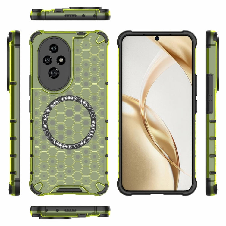 For Honor 200 Honeycomb Magnetic Ring Shockproof Phone Case