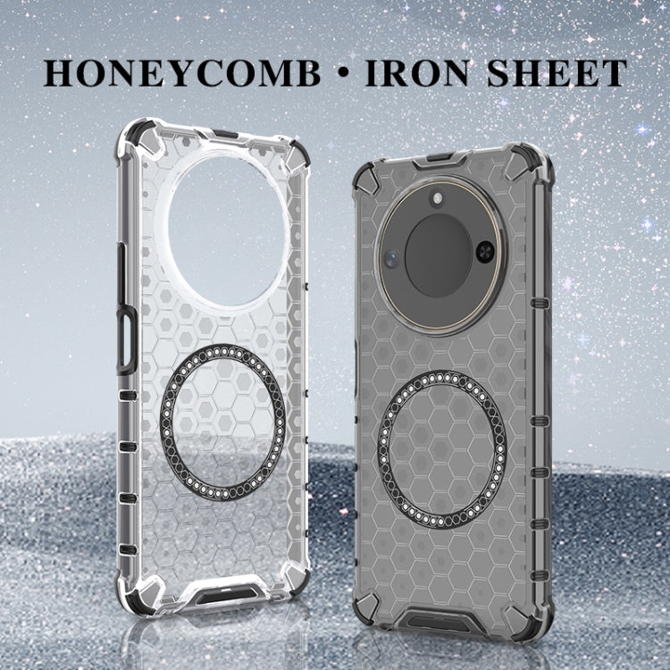 For Honor X60 5G Honeycomb Magnetic Ring Shockproof Phone Case