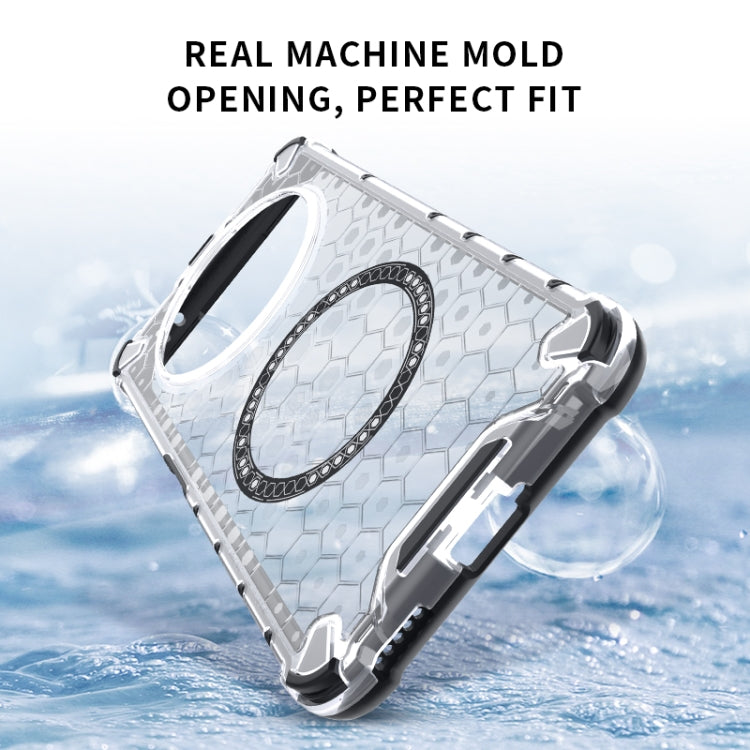 For Honor X60 Pro 5G Honeycomb Magnetic Ring Shockproof Phone Case