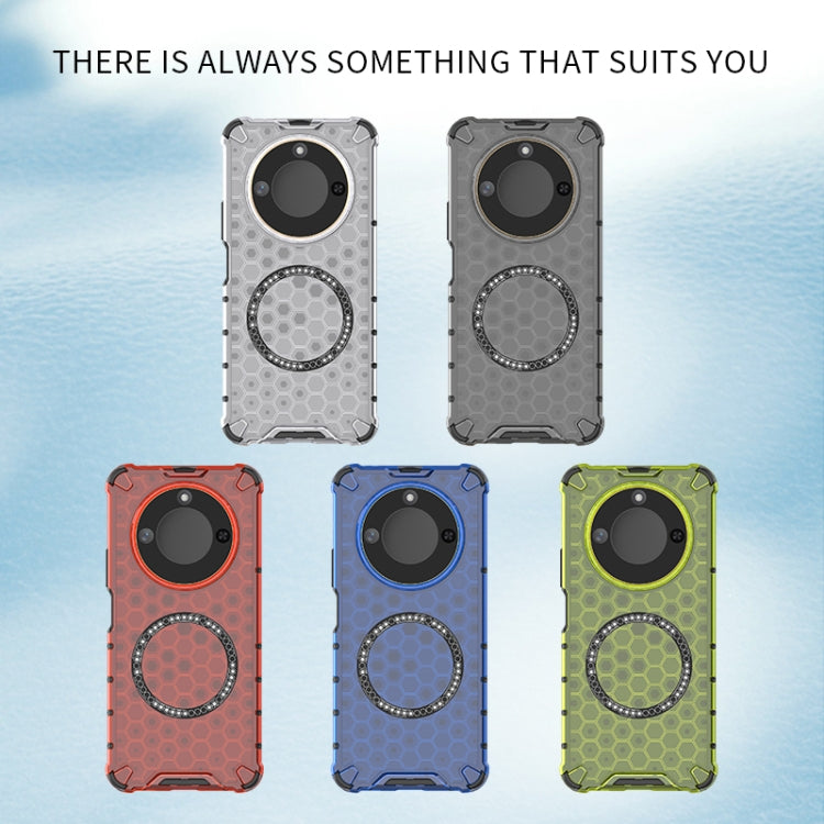 For Honor X60 Pro 5G Honeycomb Magnetic Ring Shockproof Phone Case
