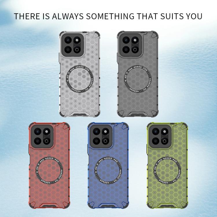 For Honor Play 60 Plus 5G Honeycomb Magnetic Ring Shockproof Phone Case