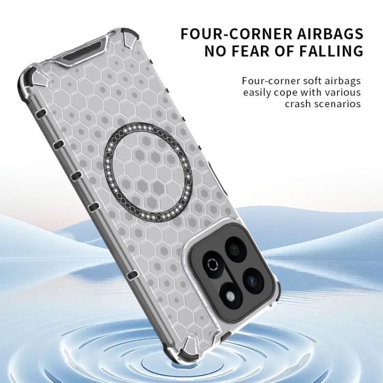 For Honor Play 60 Plus 5G Honeycomb Magnetic Ring Shockproof Phone Case