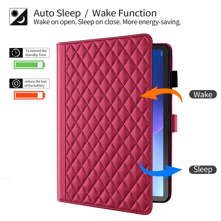 For Lenovo Tab M10 Plus 10.6 3rd Gen Rhombus Lattice Leather Smart Tablet Case
