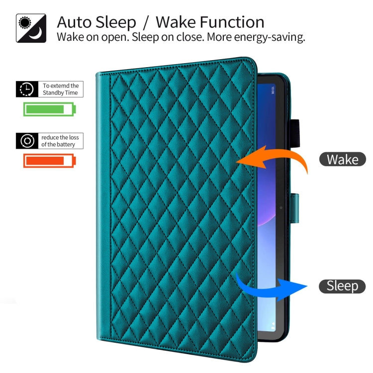 For Lenovo Tab M10 Plus 10.6 3rd Gen Rhombus Lattice Leather Smart Tablet Case