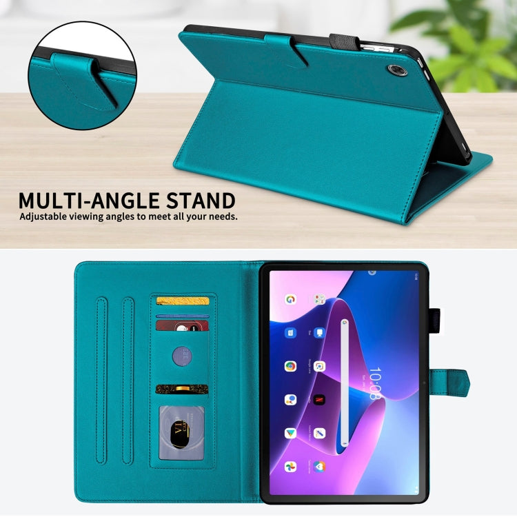 For Lenovo Tab M10 Plus 10.6 3rd Gen Rhombus Lattice Leather Smart Tablet Case