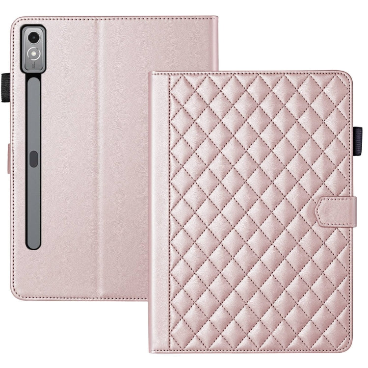 For Lenovo Xiaoxin Pad Pro 12.7 2023 Rhombus Lattice Leather Tablet Case