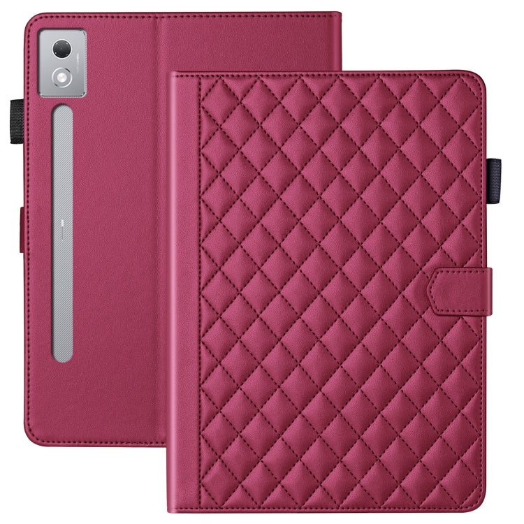 For Lenovo Xiaoxin Pad Pro 12.7 2025 Rhombus Lattice Leather Tablet Case