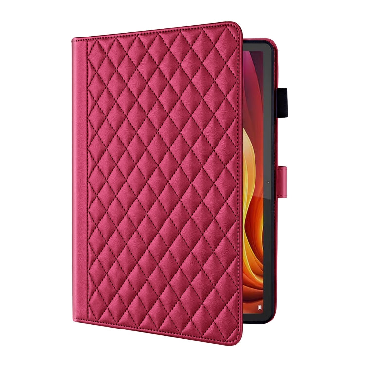 For Lenovo Xiaoxin Pad Pro 12.7 2025 Rhombus Lattice Leather Tablet Case