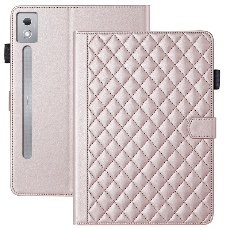 For Lenovo Xiaoxin Pad Pro 12.7 2025 Rhombus Lattice Leather Tablet Case