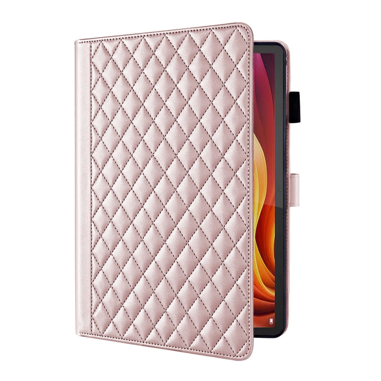 For Lenovo Xiaoxin Pad Pro 12.7 2025 Rhombus Lattice Leather Tablet Case
