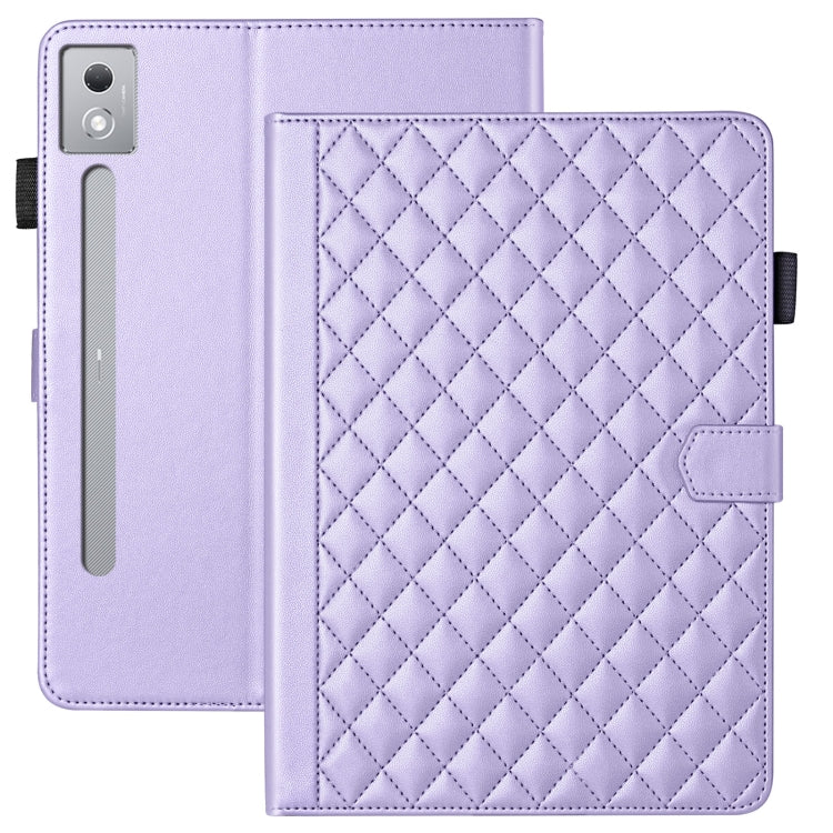 For Lenovo Xiaoxin Pad Pro 12.7 2025 Rhombus Lattice Leather Tablet Case