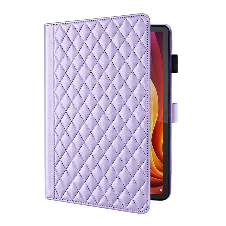 For Lenovo Xiaoxin Pad Pro 12.7 2025 Rhombus Lattice Leather Tablet Case