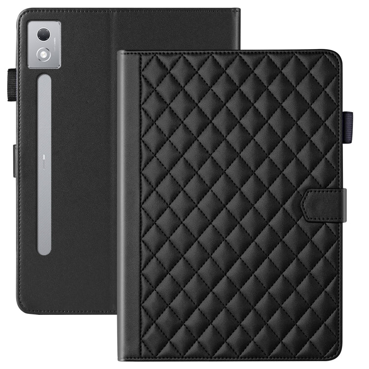 For Lenovo Xiaoxin Pad Pro 12.7 2025 Rhombus Lattice Leather Tablet Case