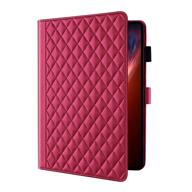 For Honor MagicPad4 / 3 Pro 12.3 2026  Rhombus Lattice Leather Tablet Case