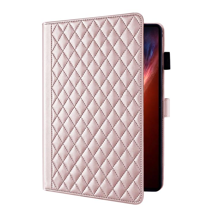 For Honor MagicPad4 / 3 Pro 12.3 2026  Rhombus Lattice Leather Tablet Case