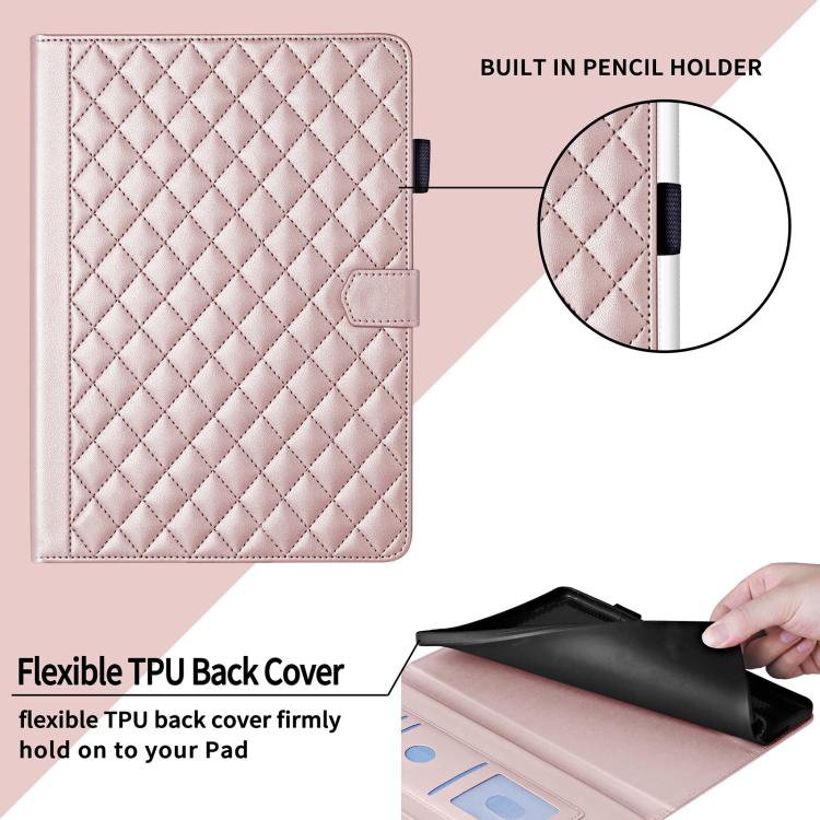 For Honor MagicPad4 / 3 Pro 12.3 2026  Rhombus Lattice Leather Tablet Case