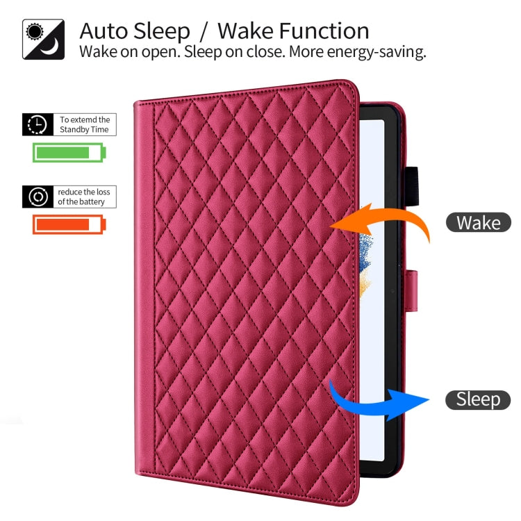 For Samsung Galaxy Tab A8 10.5 Rhombus Lattice Leather Smart Tablet Case