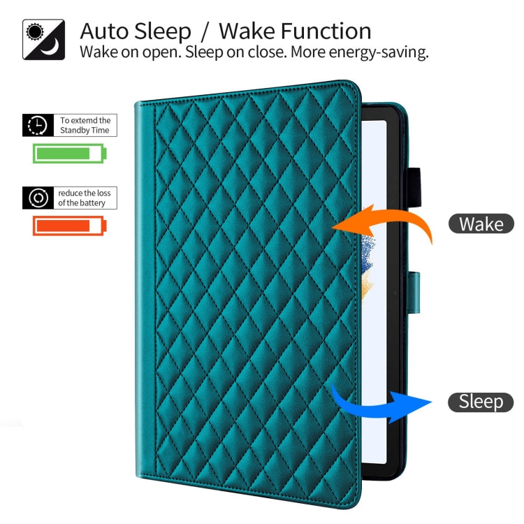 For Samsung Galaxy Tab A8 10.5 Rhombus Lattice Leather Smart Tablet Case