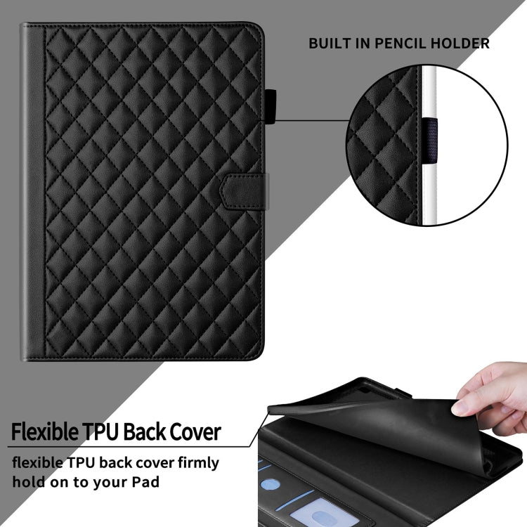 For Samsung Galaxy Tab A11 / A9 Rhombus Lattice Leather Tablet Case