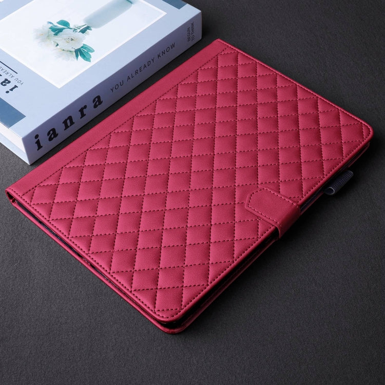 For Samsung Galaxy Tab S9 FE / S9 Rhombus Lattice Leather Tablet Case