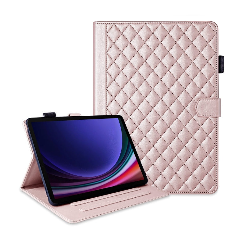 For Samsung Galaxy Tab S9 FE / S9 Rhombus Lattice Leather Tablet Case