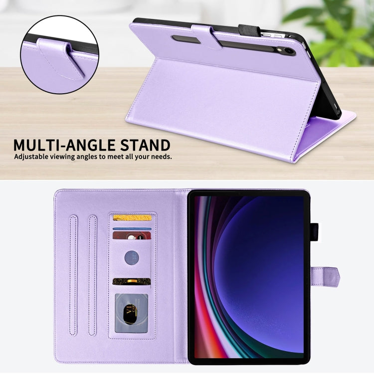 For Samsung Galaxy Tab S9 FE / S9 Rhombus Lattice Leather Tablet Case