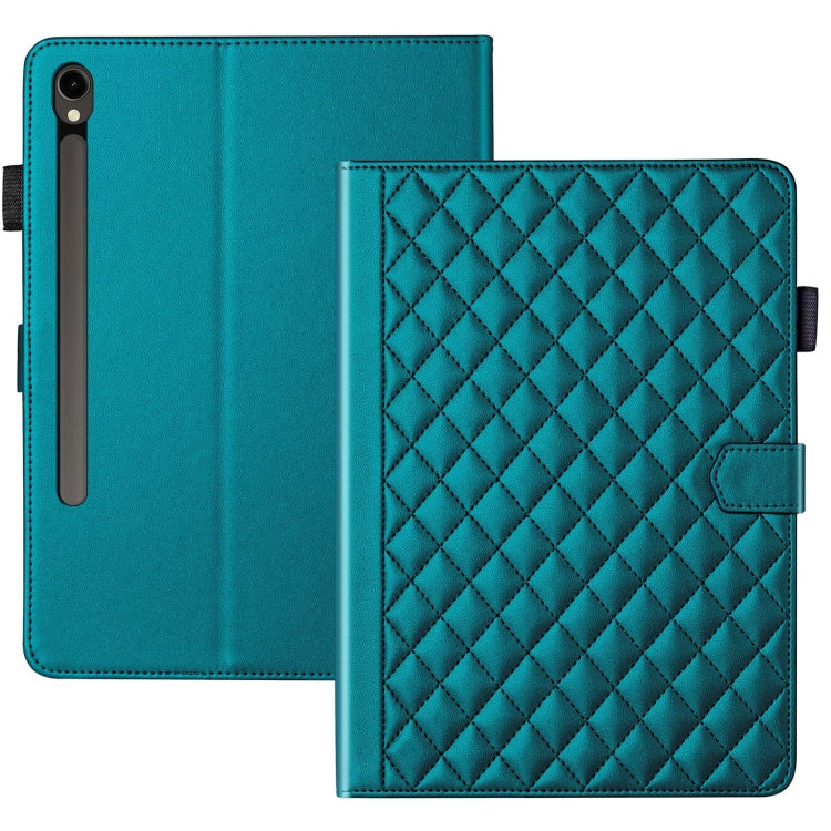 For Samsung Galaxy Tab S9 FE / S9 Rhombus Lattice Leather Tablet Case