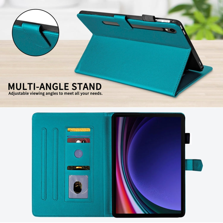 For Samsung Galaxy Tab S9 FE / S9 Rhombus Lattice Leather Tablet Case