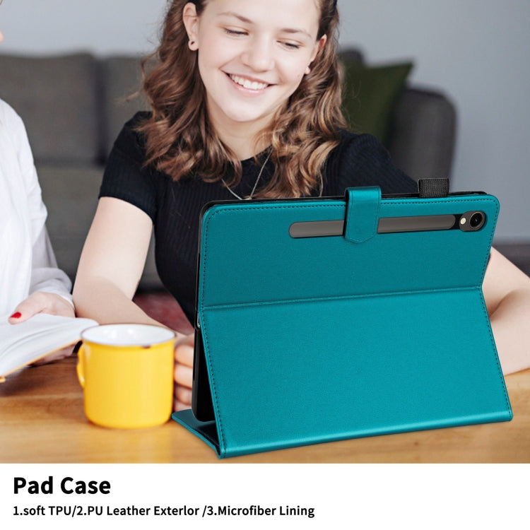 For Samsung Galaxy Tab S9 FE / S9 Rhombus Lattice Leather Tablet Case
