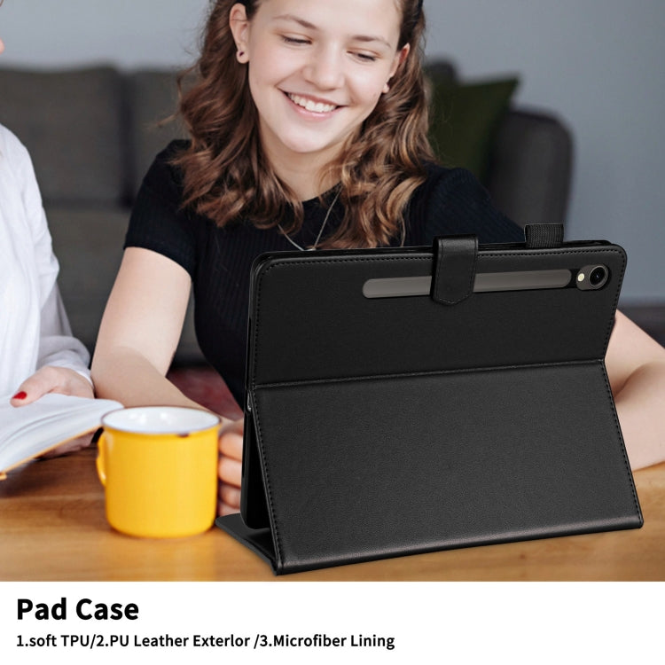 For Samsung Galaxy Tab S9 FE / S9 Rhombus Lattice Leather Tablet Case
