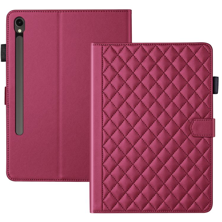 For Samsung Galaxy Tab S10 FE+ Rhombus Lattice Leather Tablet Case