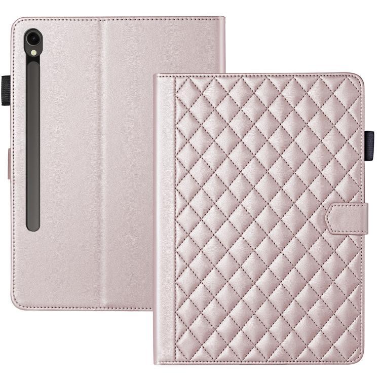 For Samsung Galaxy Tab S10 FE+ Rhombus Lattice Leather Tablet Case