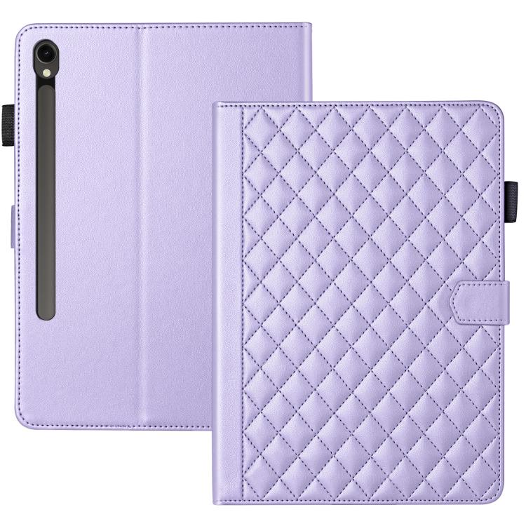 For Samsung Galaxy Tab S10 FE+ Rhombus Lattice Leather Tablet Case