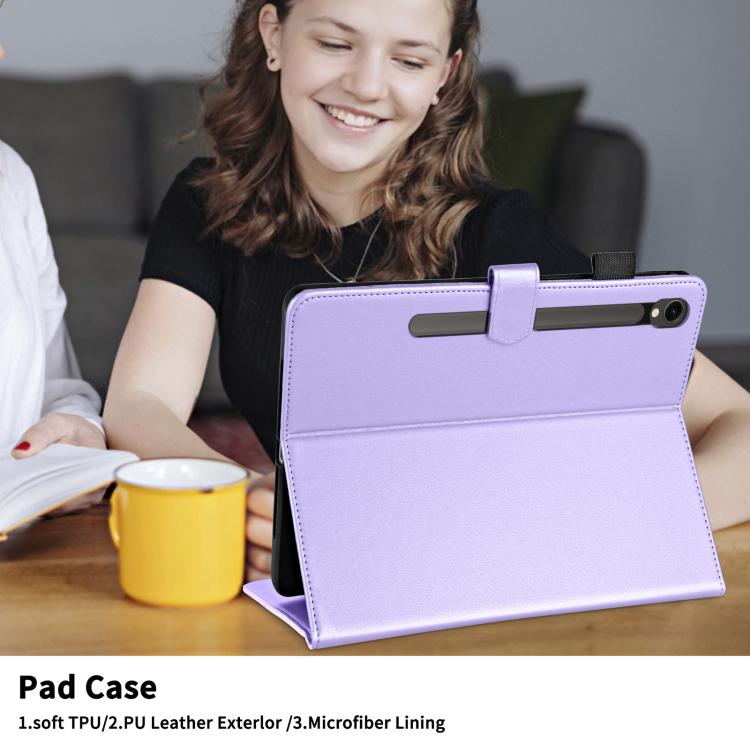 For Samsung Galaxy Tab S10 FE+ Rhombus Lattice Leather Tablet Case