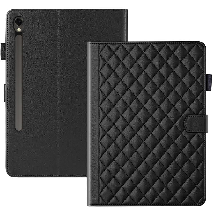 For Samsung Galaxy Tab S10 FE+ Rhombus Lattice Leather Tablet Case