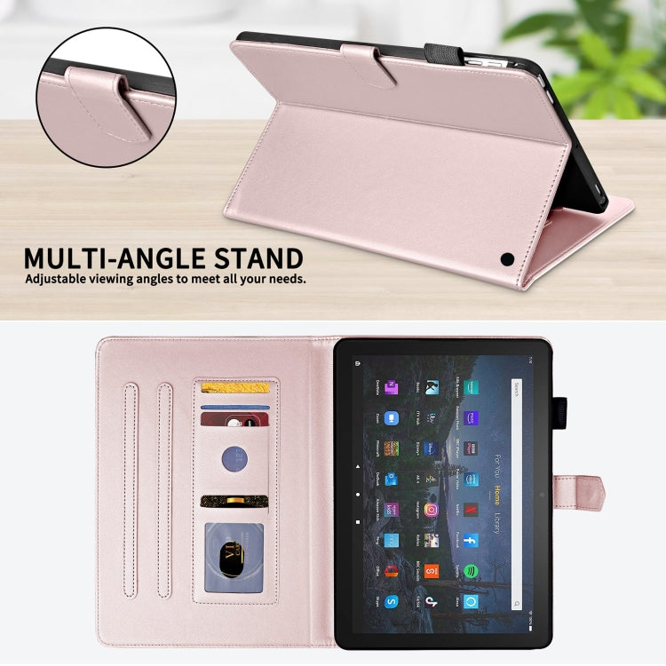 For Amazon Kindle Fire HD10 2023 Rhombus Lattice Leather Tablet Case