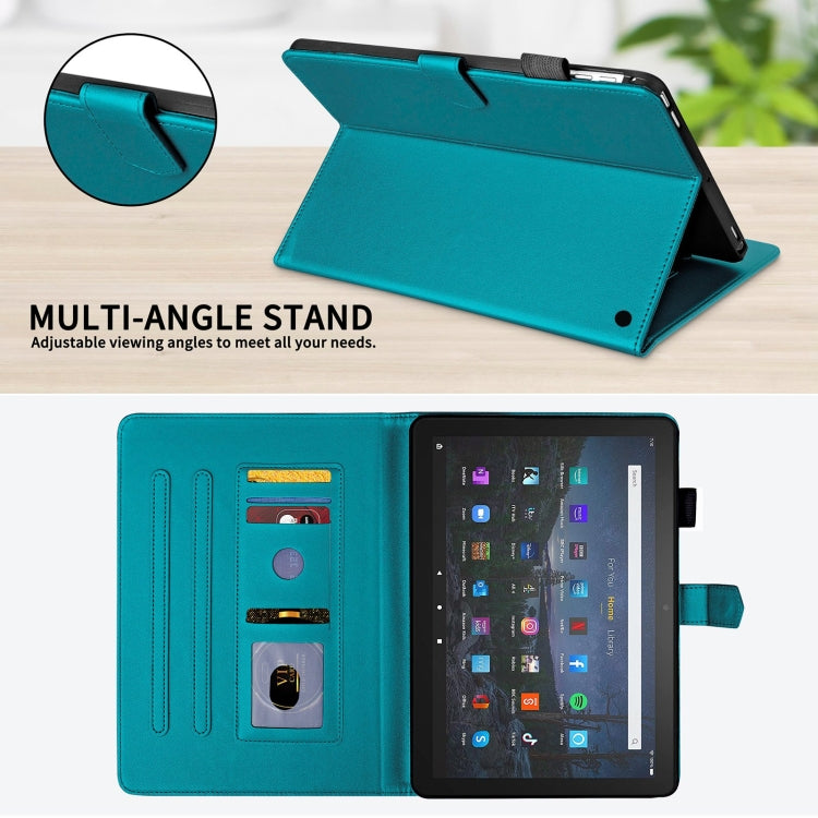 For Amazon Kindle Fire HD10 2023 Rhombus Lattice Leather Tablet Case