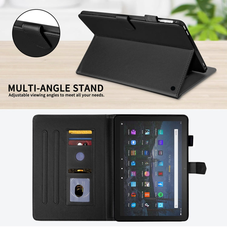 For Amazon Kindle Fire HD10 2023 Rhombus Lattice Leather Tablet Case