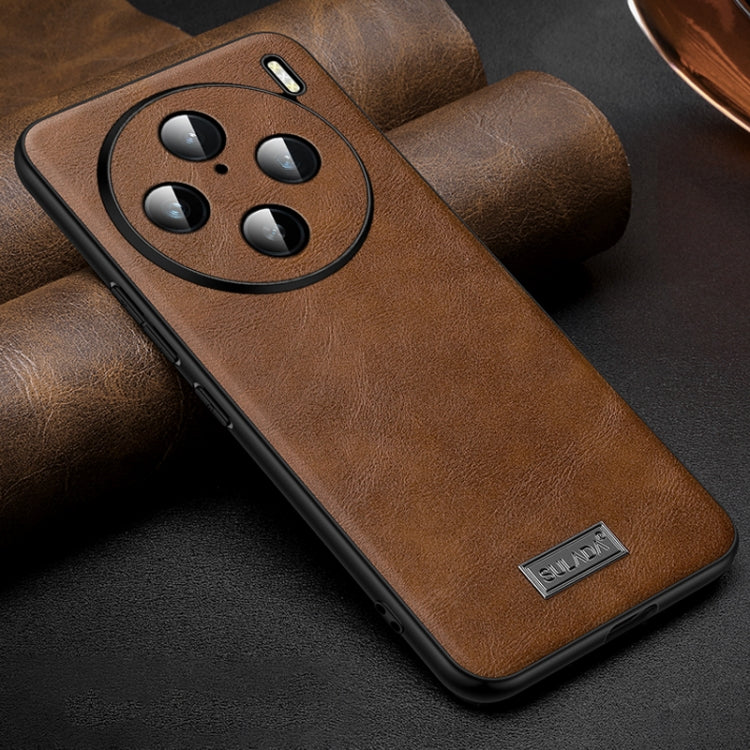 For vivo X100s Pro / X100 Pro SULADA Shockproof TPU + Handmade Leather Phone Case
