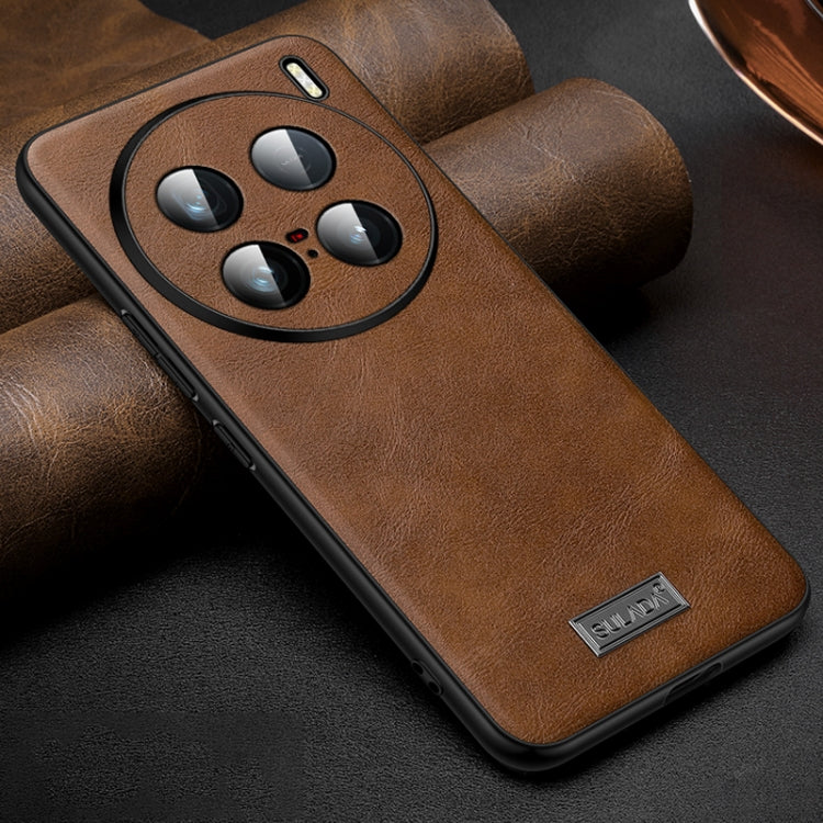 For vivo X100 Ultra SULADA Shockproof TPU + Handmade Leather Phone Case