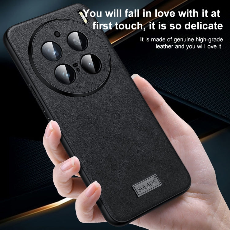 For vivo X100s SULADA Shockproof TPU + Handmade Leather Phone Case